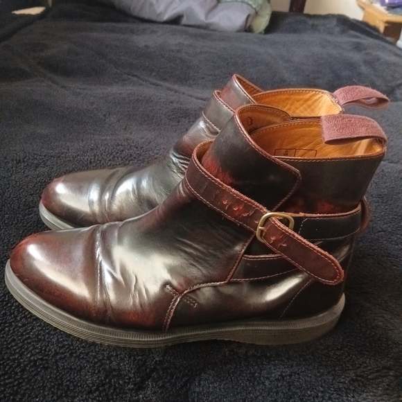 Dr. Martens Other - Dr Martens Teresa Cherry Red Arcadia Buckle Leather Ankle Boots -UK 8 US 10